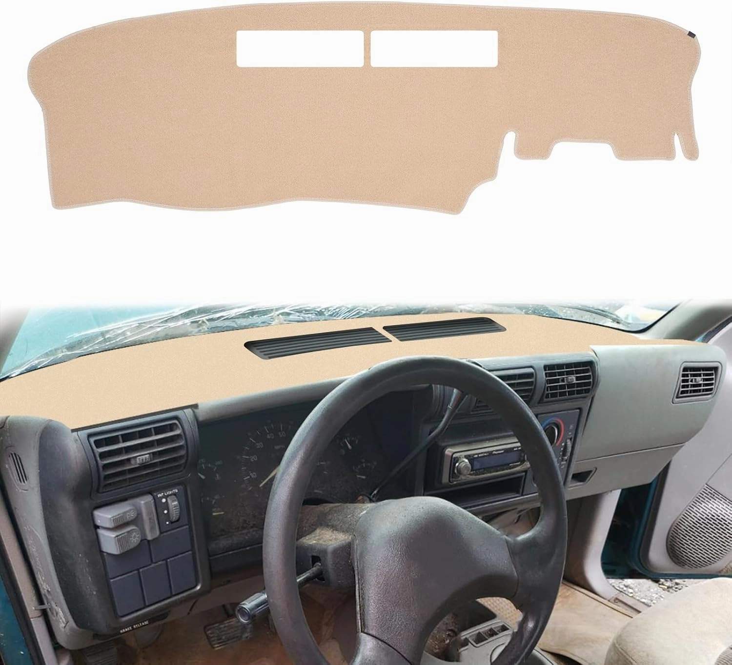 Dashboard Cover Dash Cover Mat Pad Custom Fit for 1994-1997 Chevrolet Chevy S10 Blazer/GMC Jimmy Sonoma/96-97 Olds Oldsmobile Bravada(94-97 Beige)