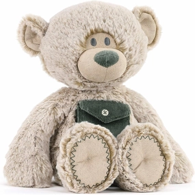 DEMDACO Pocket Prayer Teddy Bear Soft Grey 11 inch Plush Fabric Stuffed Animal Toy