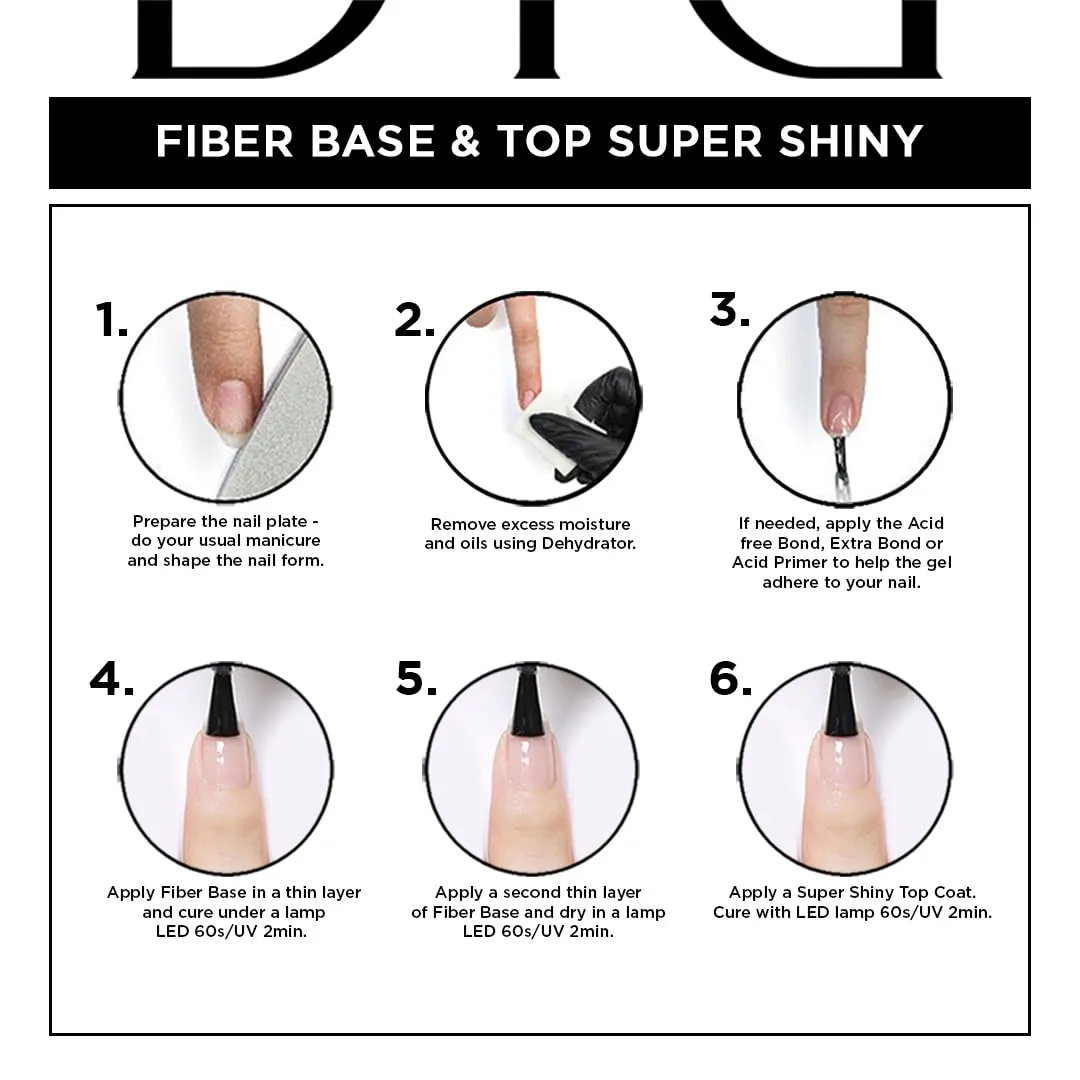 DIDIER LAB - Premium Fiber Base Coat Nail Polish - Milky Pink Gel Nail Polish Kit - Super Shiny No Wipe Gel Top Coat Clear - LED UV Gel Polish Set - Gel Top and Base Coat - Soak Off Gel Polish Kit