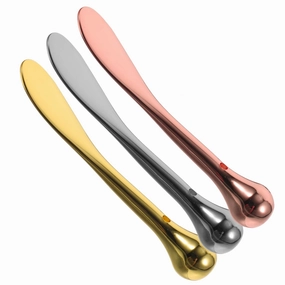 Didiseaon 3pcs Eye Cream Spoon Massage Stick Set for Women Zinc Alloy Gold Facial Cream Scoop Mini Tool for Eye Bags Puffiness