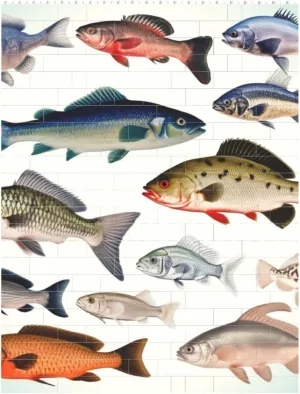 Different Fish Building Block Puzzle Personalized Building Bricks Block Puzzle Building Family Keepsake DIY Brick Block Puzzles Valentine's Day Gifts for Home Decor Brick Puzzle