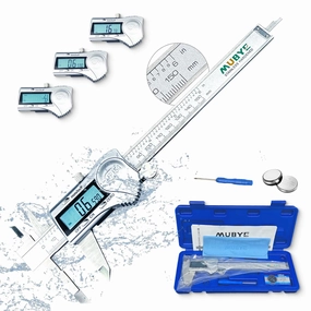 Digital Caliper Micrometer Measuring Tool - 6 Inch /150mm Stainless Steel Electronic Vernier Calipers, IP54 Waterproof Protection Accuracy Gauge Switch from Inch Metric Fraction with LCD Screen