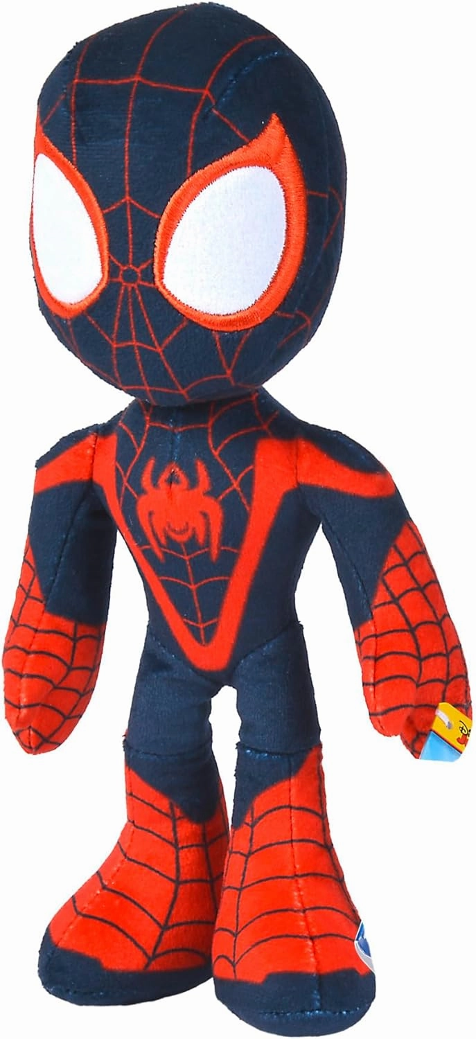 Disney 6315875812X12 25cm DAR Spiderverse Miles Morales Action Figure 25 cm Soft Toy with Glow in The Dark Eyes, One Size