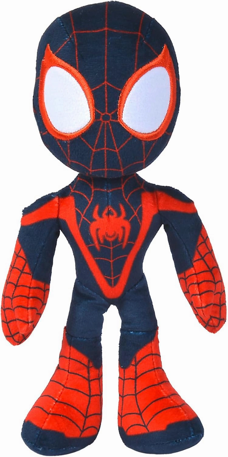 Disney 6315875812X12 25cm DAR Spiderverse Miles Morales Action Figure 25 cm Soft Toy with Glow in The Dark Eyes, One Size