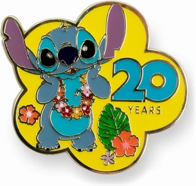 Disney Lilo & Stitch 20th Anniversary Limited Edition Enamel Pin Exclusive | Metal Brooch Badge Accessories For Backpack, Clothes, Hats | Cute Gifts and Collectibles