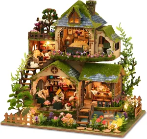 DIY Miniature House Kit,Tiny House Forest Adventure,DIY Dollhouse Miniature Kit for Adults Teen,Mini House Building kit,3D Decompression Wooden Craft Mini Model Kit,Birthday Gifts Home Decor