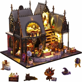 DIY Dollhouse Set, Miniature Doll House Kit with LED Accessories Furniture, 3D Wooden Puzzles for Adults, Craft Gifts for Teens Girls Boys Ages 12 