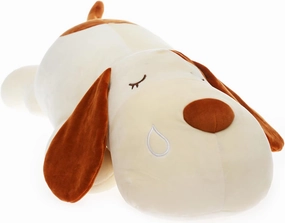 Dog Plush Pillow, Soft Stuffed Animal Toy Plushie Body Pillow Gifts for Kids Girls Boys (Brown, 21.6 inch)
