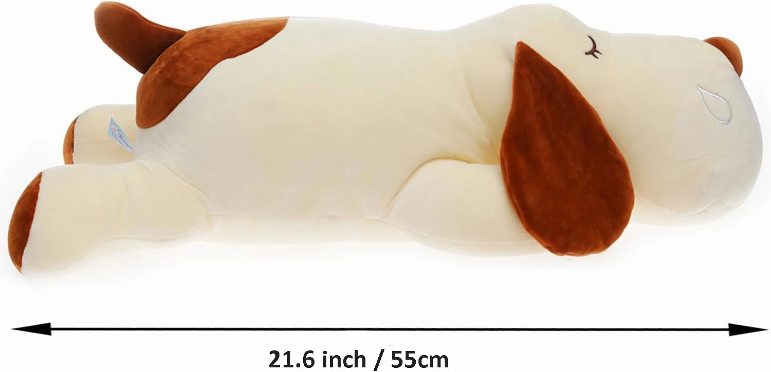 Dog Plush Pillow, Soft Stuffed Animal Toy Plushie Body Pillow Gifts for Kids Girls Boys (Brown, 21.6 inch)