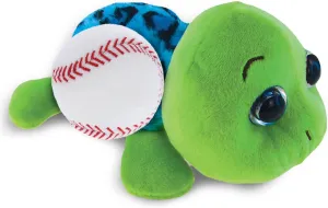 DolliBu Big-Eye Blue Shell Sea Turtle Stuffed Animal with Baseball Plush - Soft Huggable Sea Turtle, Adorable Personalized Soft Plush Animal Toy for Kids and Adults - 6 Inch