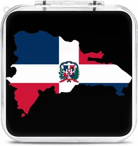 Dominican Republic Map Flag 12 Game Card Holder Case Portable Hard Shell Box Compatible with Switch Gifts for Game Lover