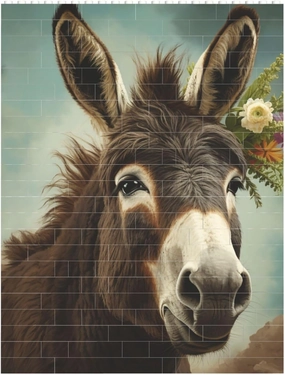 Donkey Animals Building Block Puzzle Personalized Building Bricks Block Puzzle Building Family Keepsake DIY Brick Block Puzzles Valentine's Day Gifts for Home Decor Brick Puzzle