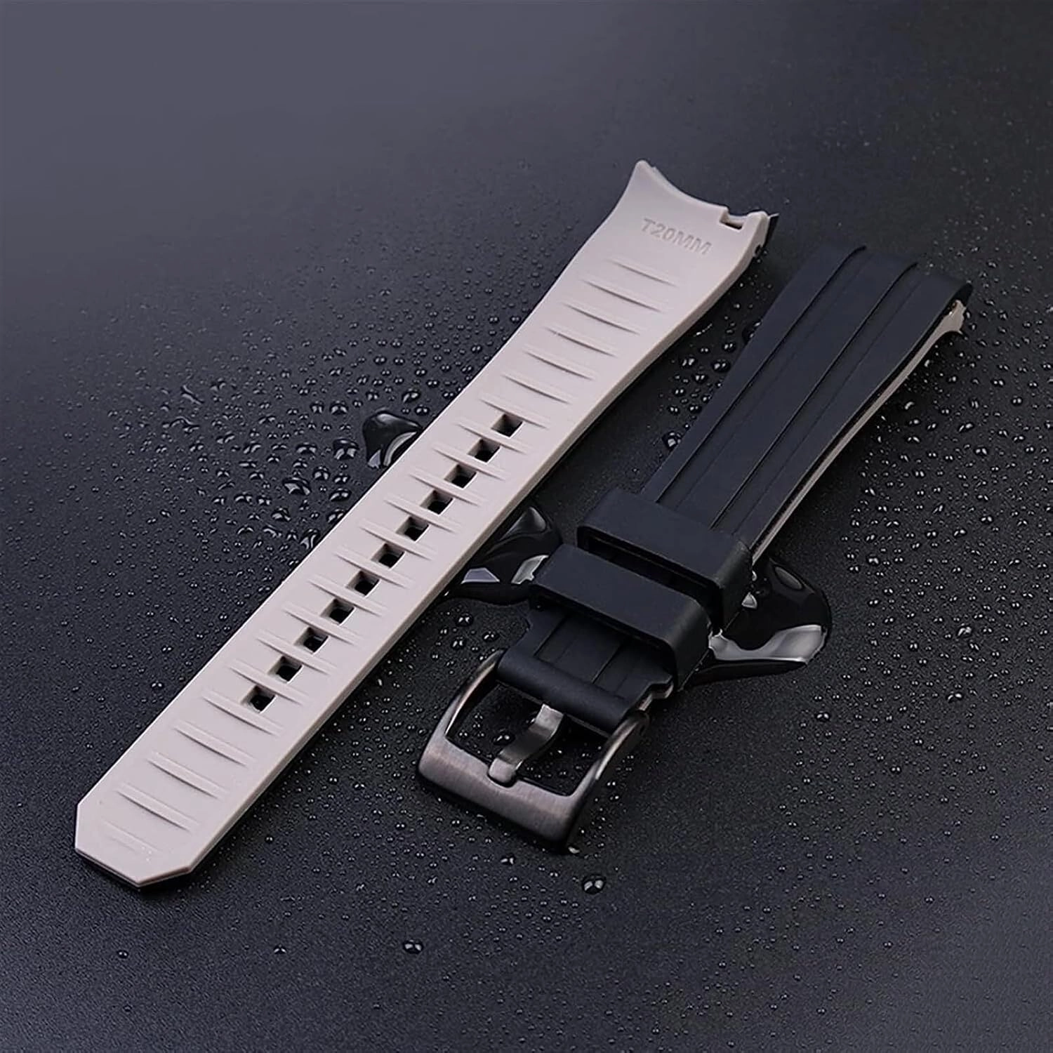Double Color Silicone Watch Strap For Rolex Arc Mouth Watchband Bracelet Belt 20mm 22mm