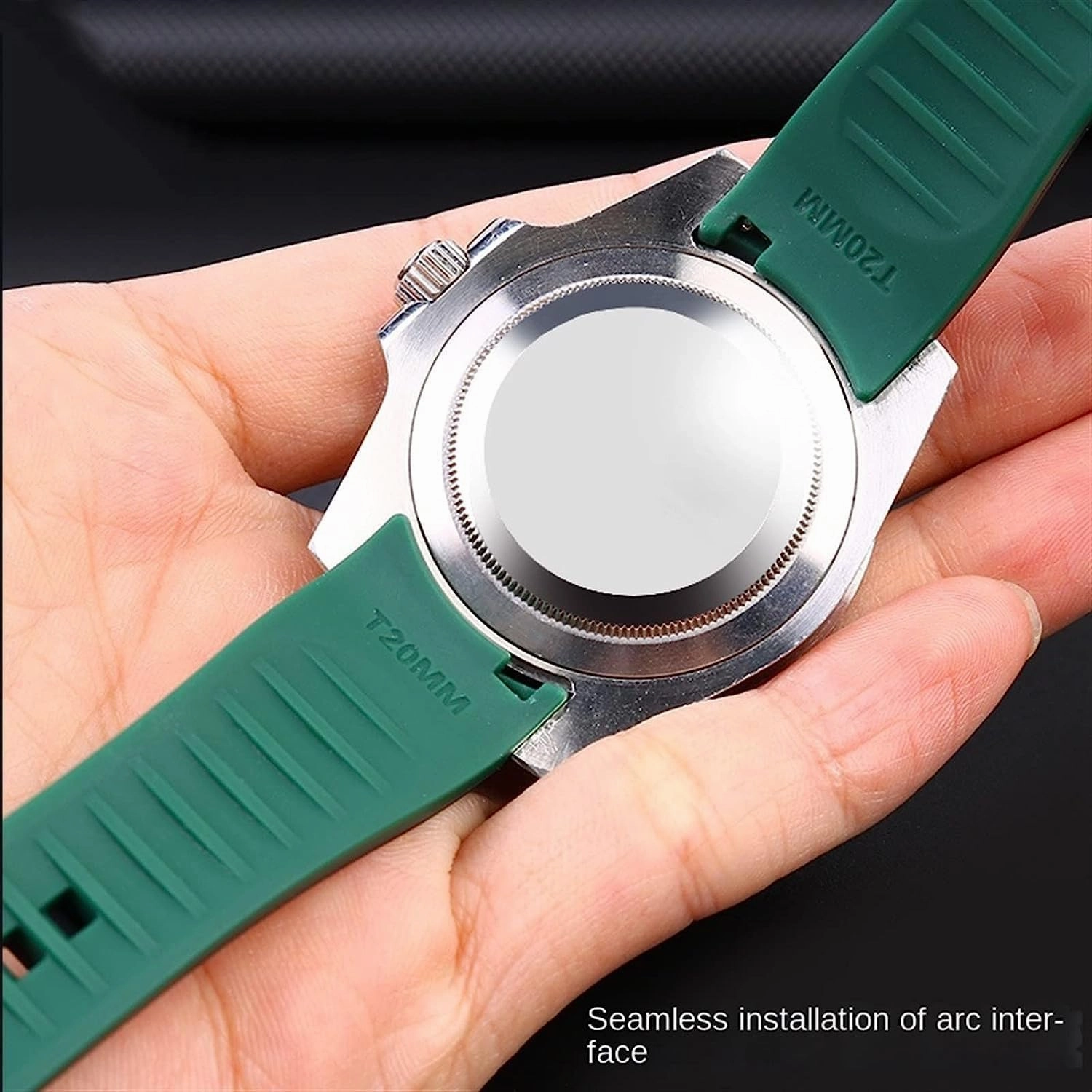 Double Color Silicone Watch Strap For Rolex Arc Mouth Watchband Bracelet Belt 20mm 22mm