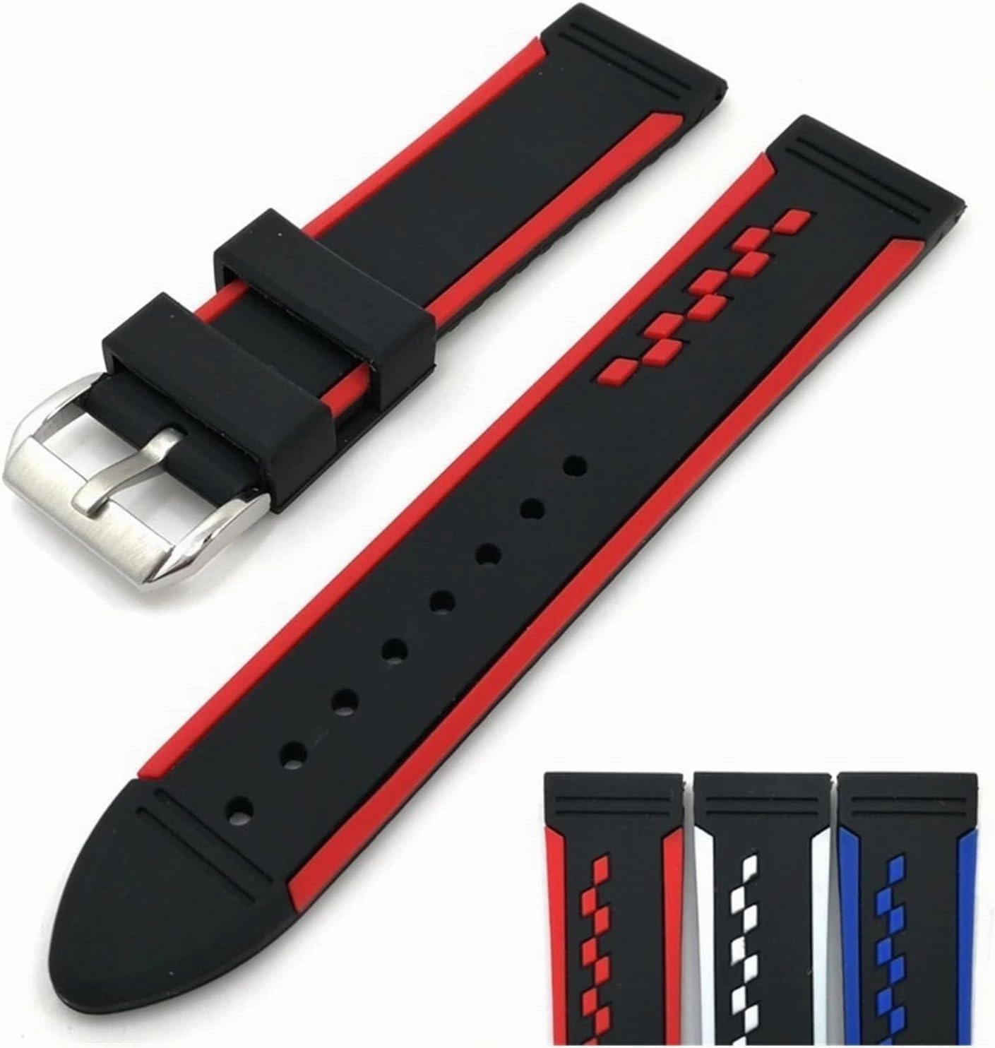 Double Colorful Watchband Silicone Rubber Watch Straps for Women Men‘s Watchband Sport Waterproof Watch Band