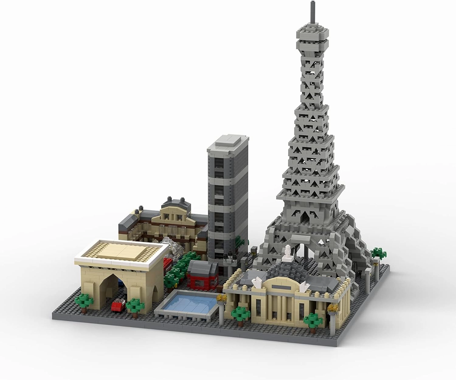 dOvOb Architecture Paris Skyline Micro Mini Blocks Building Set, 2324 Pieces Bricks,3D Puzzle Collection Model Kit, Office Home Decor as Gift for Adults or Kids