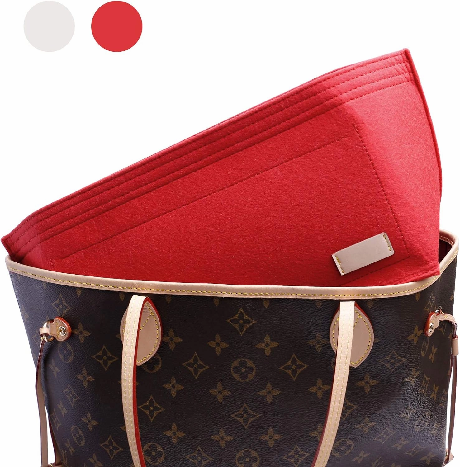 Doxo Purse Organizer Insert Handbag&Tote Felt Bag Fits for Speedy 35 and Neverfull MM Red