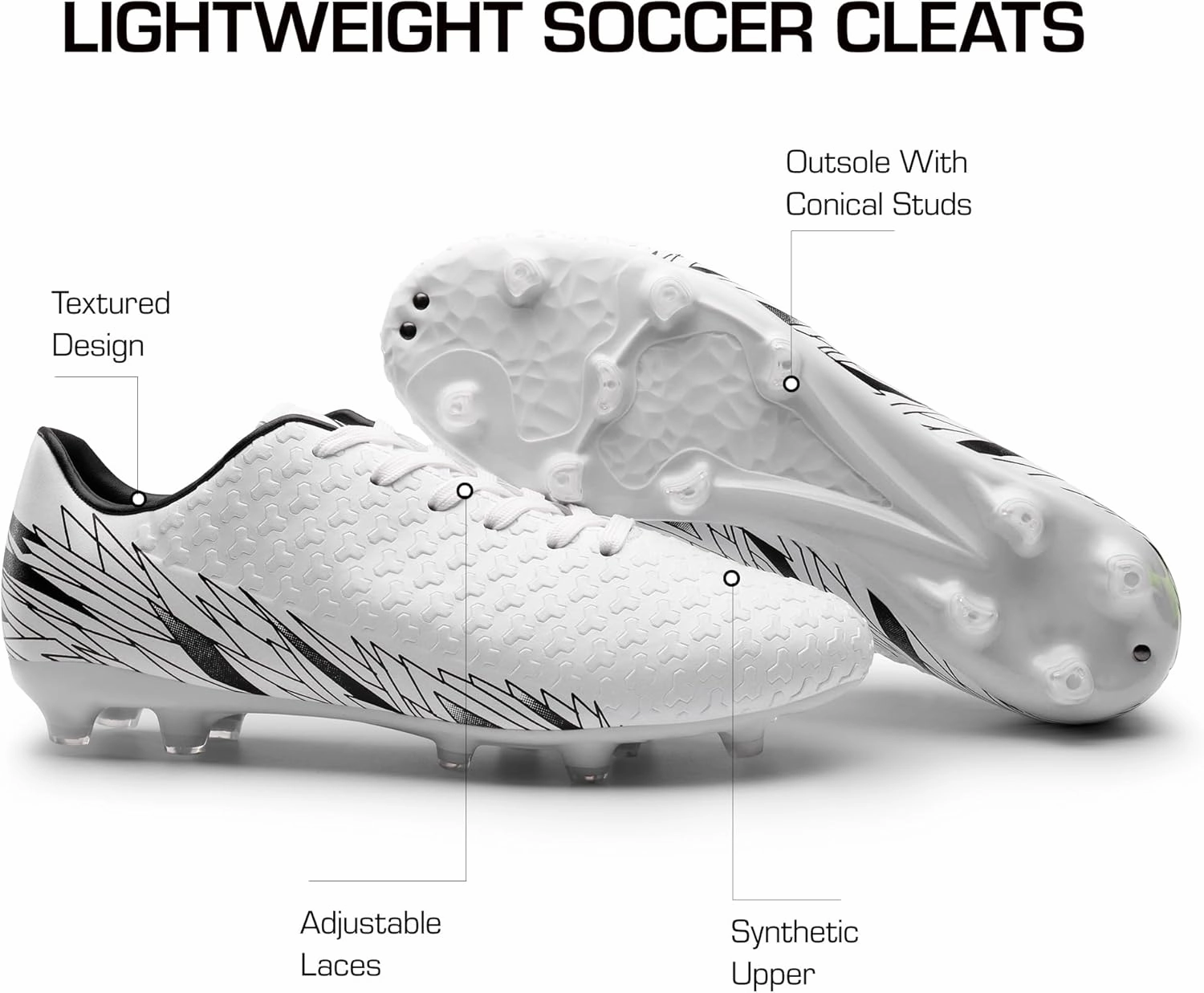 DREAM PAIRS Men's Firm Ground Soccer Cleats Shoes