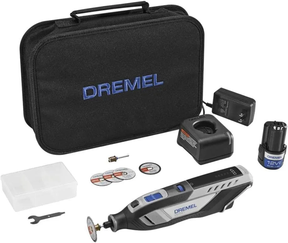Dremel 8250 12V Lithium-Ion Variable Speed Cordless Rotary Tool with Brushless Motor, 5 Rotary Tool Accessories (Renewed)
