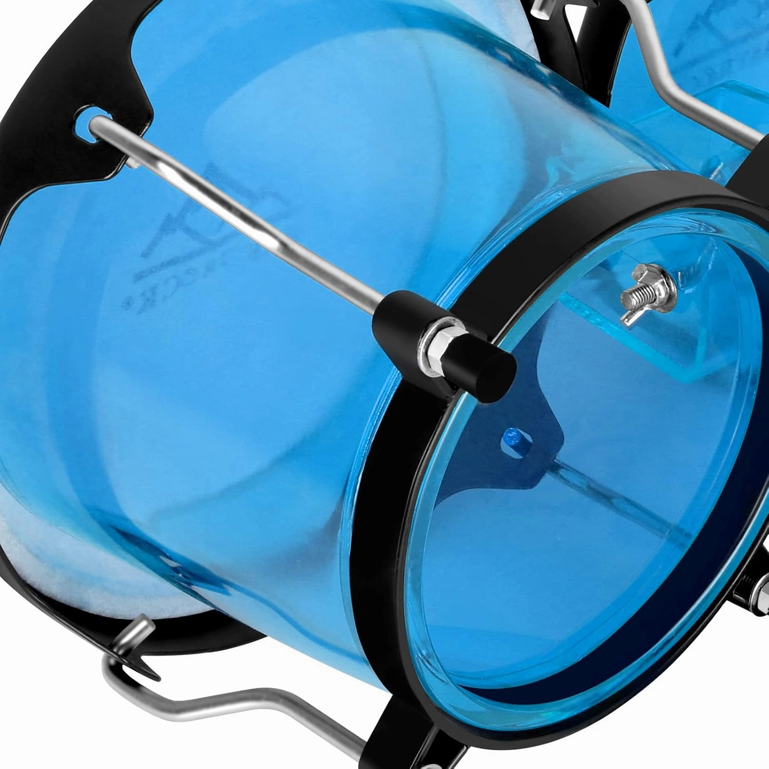 EastRock Bongo Drums 6” and 7” Set for Kids Adults Beginners Professionals Transparent Cavity and Metal Bongos Drum Percussion Instruments with Tuning Wrench (Blue 6” 7” Bongos)
