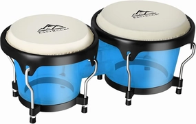 EastRock Bongo Drums 6” and 7” Set for Kids Adults Beginners Professionals Transparent Cavity and Metal Bongos Drum Percussion Instruments with Tuning Wrench (Blue 6” 7” Bongos)