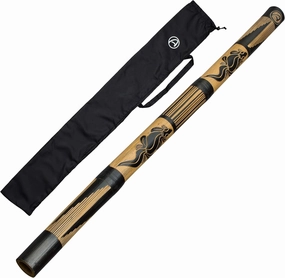 Easy-to-Play Bamboo Didgeridoo for Beginners - Featuring Hand-Carved Designs and Nylon Bag. FREE DIDGERIDOO KEYCHAIN AND DISCOUNT COUPON FOR DIDGERIDOO LESSONS INCLUDED