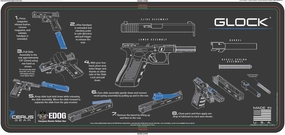 EDOG Gen1 Gun Cleaning Mat - Instructional Step by Step Takedown Diagram Compatible with All Glock Handguns 3 mm Padding Protects Firearm Magazines Bench Table Surfaces Oil Solvent Resistant