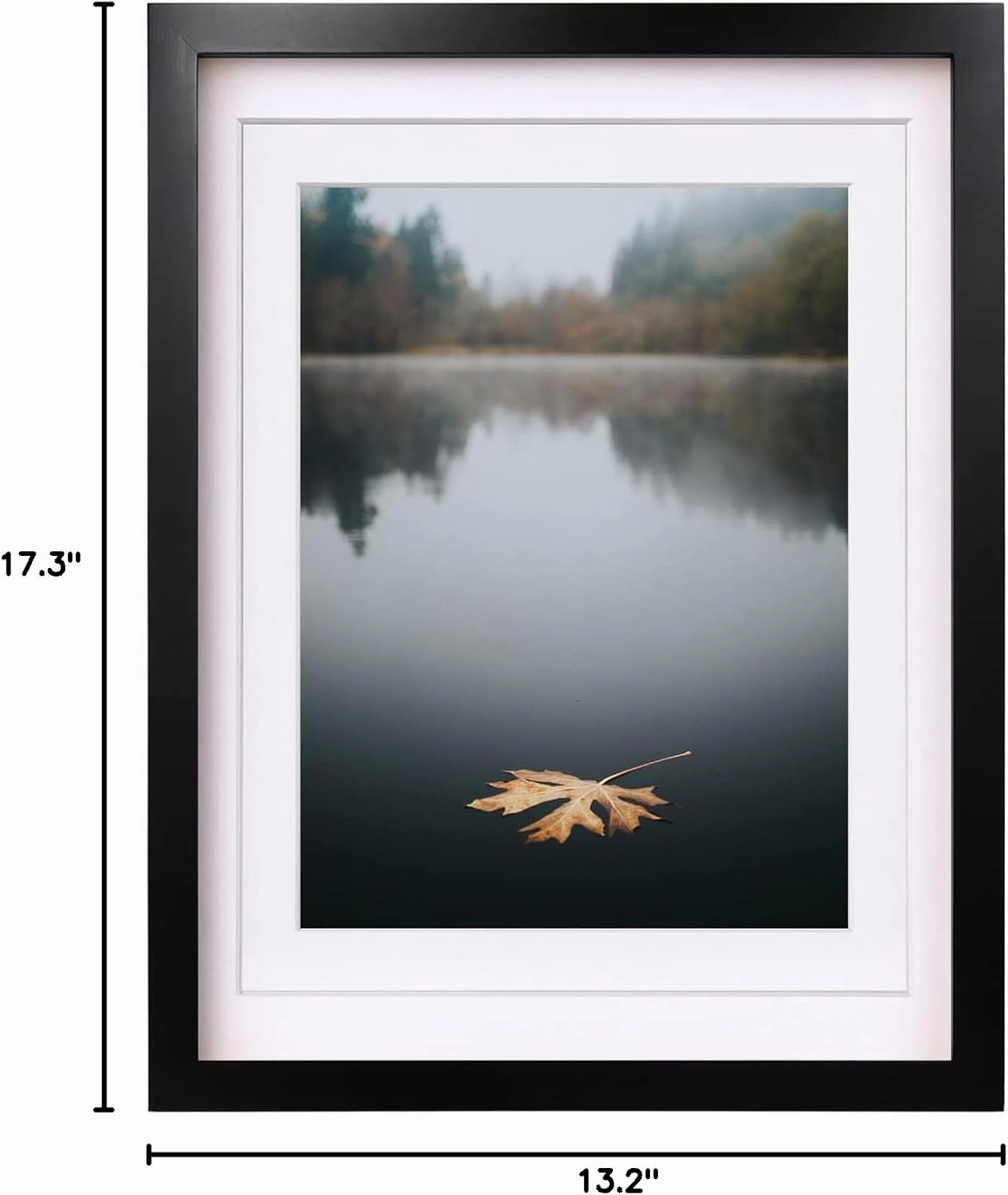 Egofine 12x16 Picture Frame Black Covered by Plexiglass Made of Solid Wood, Display Pictures 9x12 and 11x14 with Mat or 12x16 Without Mat for Table Top and Wall Mounting