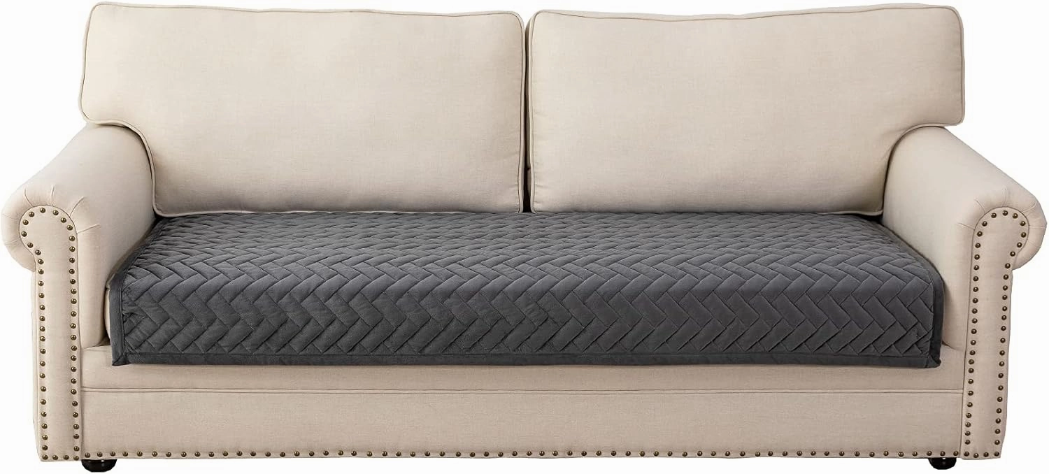 Eismodra Couch Cover,Sectional Couch Covers,Sofa Covers for 3 Cushion Couch,Anti-Slip Sofa Slipcovers for Dogs Cats Kids Loveseat Recliner L Shaped Armrest Backrest,Dark Gray 36''x70''(Only 1 Piece)
