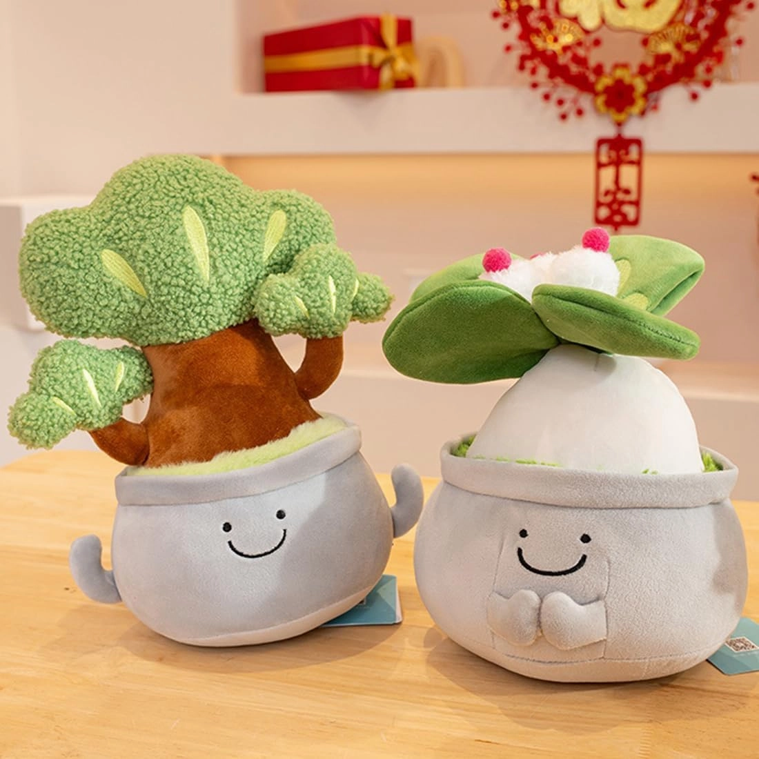 ELAINREN Lifelike Cedar Tree Plush Toy,Cute Pine Tree Plushies, Stuffed Pine Tree Potted Plants Doll, Soft Cedar Tree Succulent Plushie Gifts/9.8''