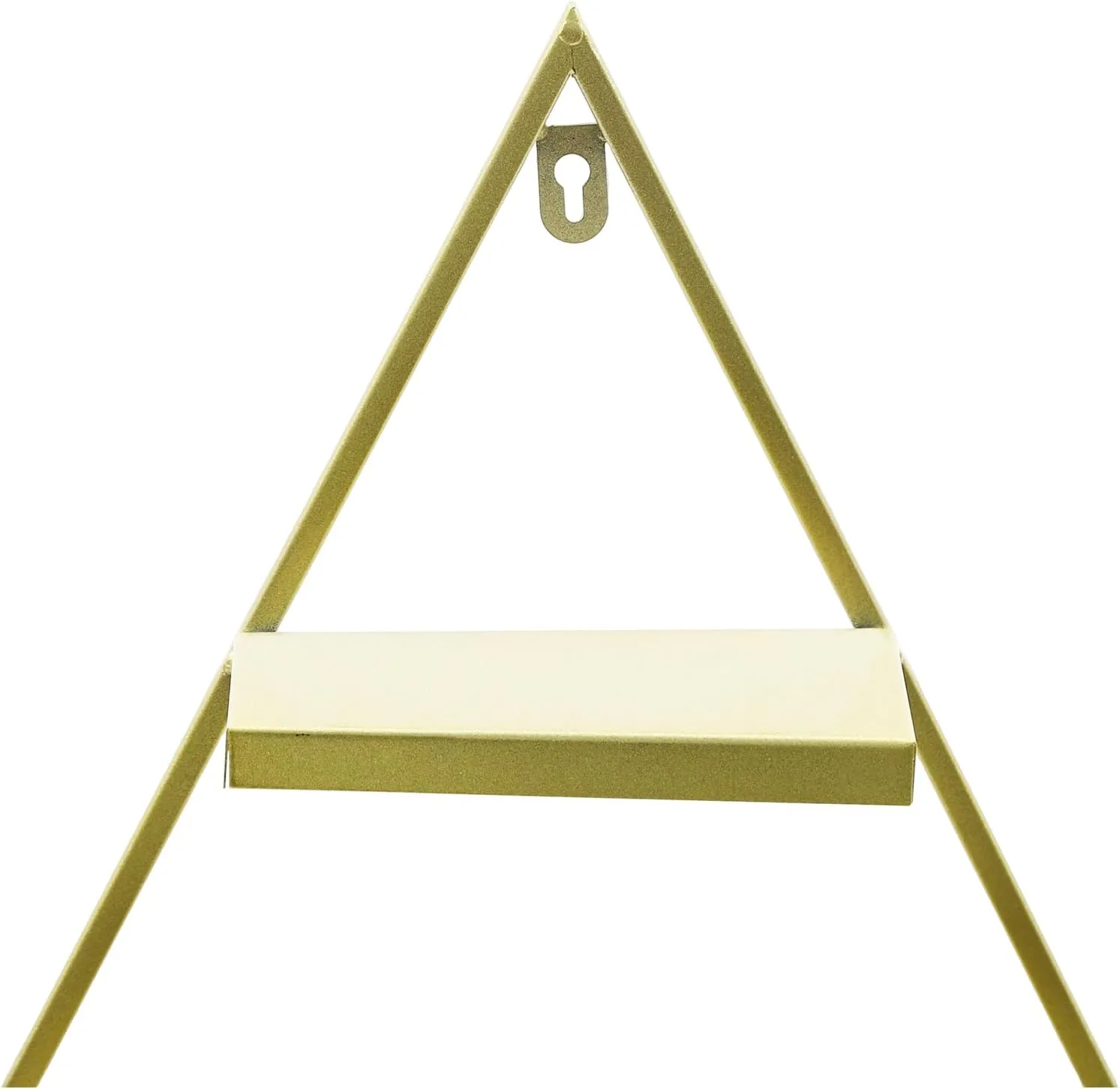 Elegant Gold Wall Mounted Nail Polish Rack - Set of 6 Triangular Cosmetic Display Shelves for Essential Oil Bottles, Organize Your Lipsticks and Perfumes in Style at Home or Salon (Gold)