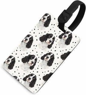 English Springer Spaniel Dog Funny Luggage Tag Name ID Identify Suitcase Tags for Travel Bag Baggage Easy Identification