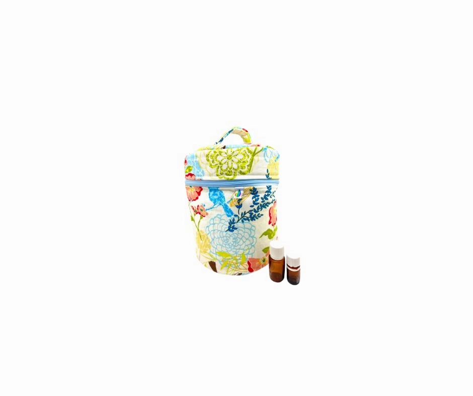 Essential Oil Diffuser Bag travel storage case Desert Mist Large with padded pockets holds 12 bottles carrying handle (hummingbirds)