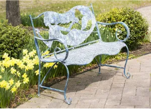 Evergreen Garden Mermaid Garden Bench Outdoors & Indoors | Cast Iron Metal Patio Bench | Outdoor Seating Furniture | Seats for Park, Porch, Deck, Yard