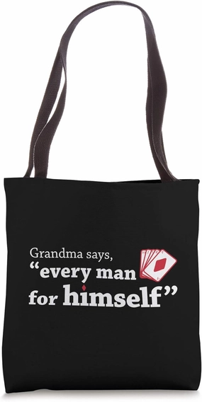 Every Man For Himself Cute Funny Poker Card Game Tote Bag