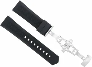 Ewatchparts 20mm Rubber Watch Band Strap Deployment Compatible With Tag Heuer F1 Aquaracer CAC1110 Shiny