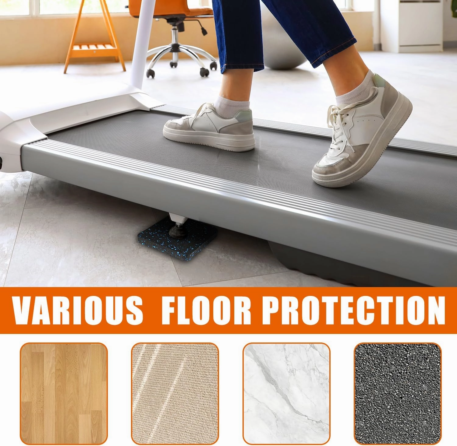 Exercise Equipment Mat, Treadmill Mat Pads - with High Density Rubber Mats for Protect Floors, Shock Absorbing Mat, Sound Proof Floor Mat (8)