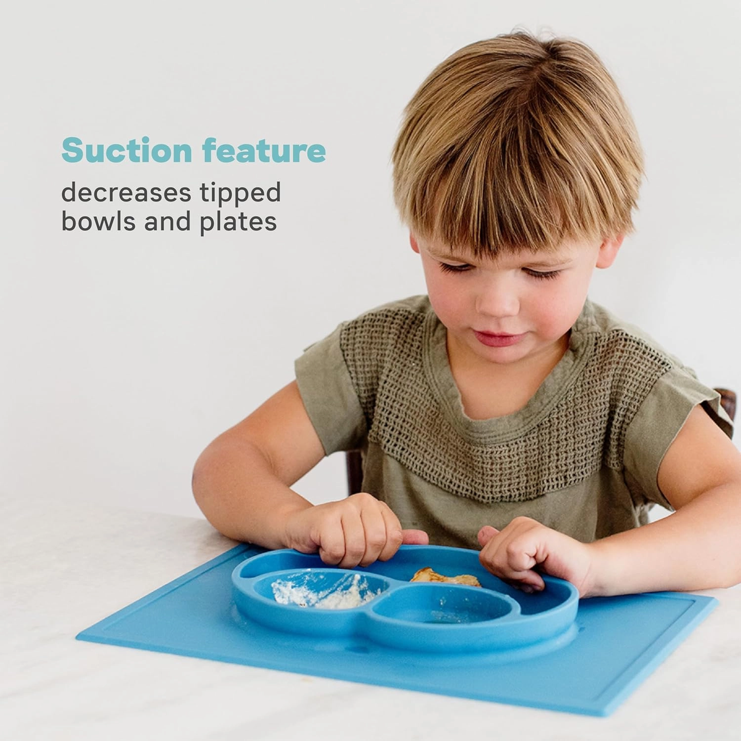 ezpz Happy Mat - 24 Months  (Lime) - 100% Silicone Suction Plate with Built-in Placemat for Toddlers   Preschoolers - Divided Toddler Plates - Toddler Essentials…