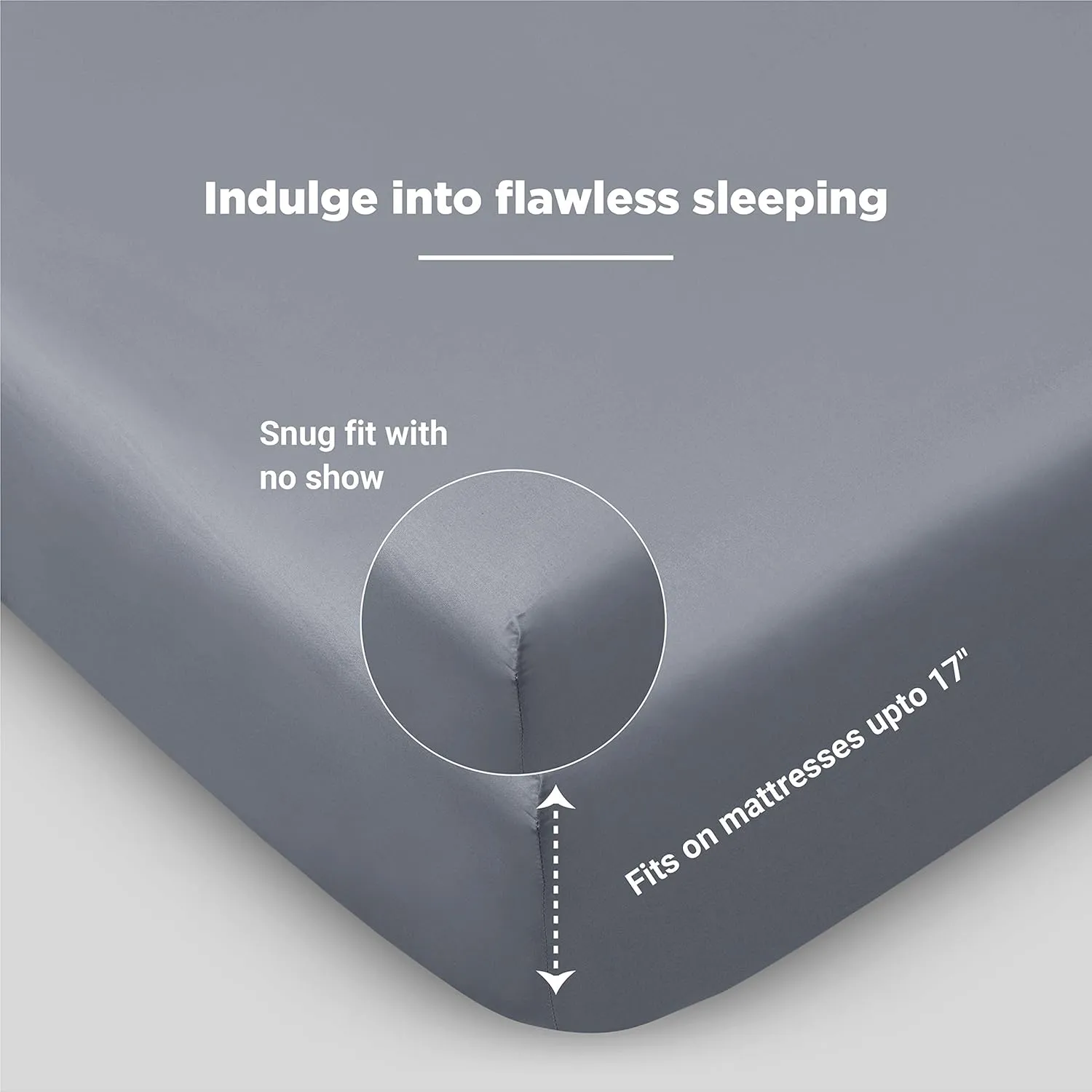 FABDREAMS 100% Organic Cotton Queen Sheet Set | 400 Thread Count|Luxury Hotel Collection|GOTS Certified Premium Long Staple Cotton|Elasticised 17" Deep Pockets|Smoother than Egyptian Cotton|Light Gray