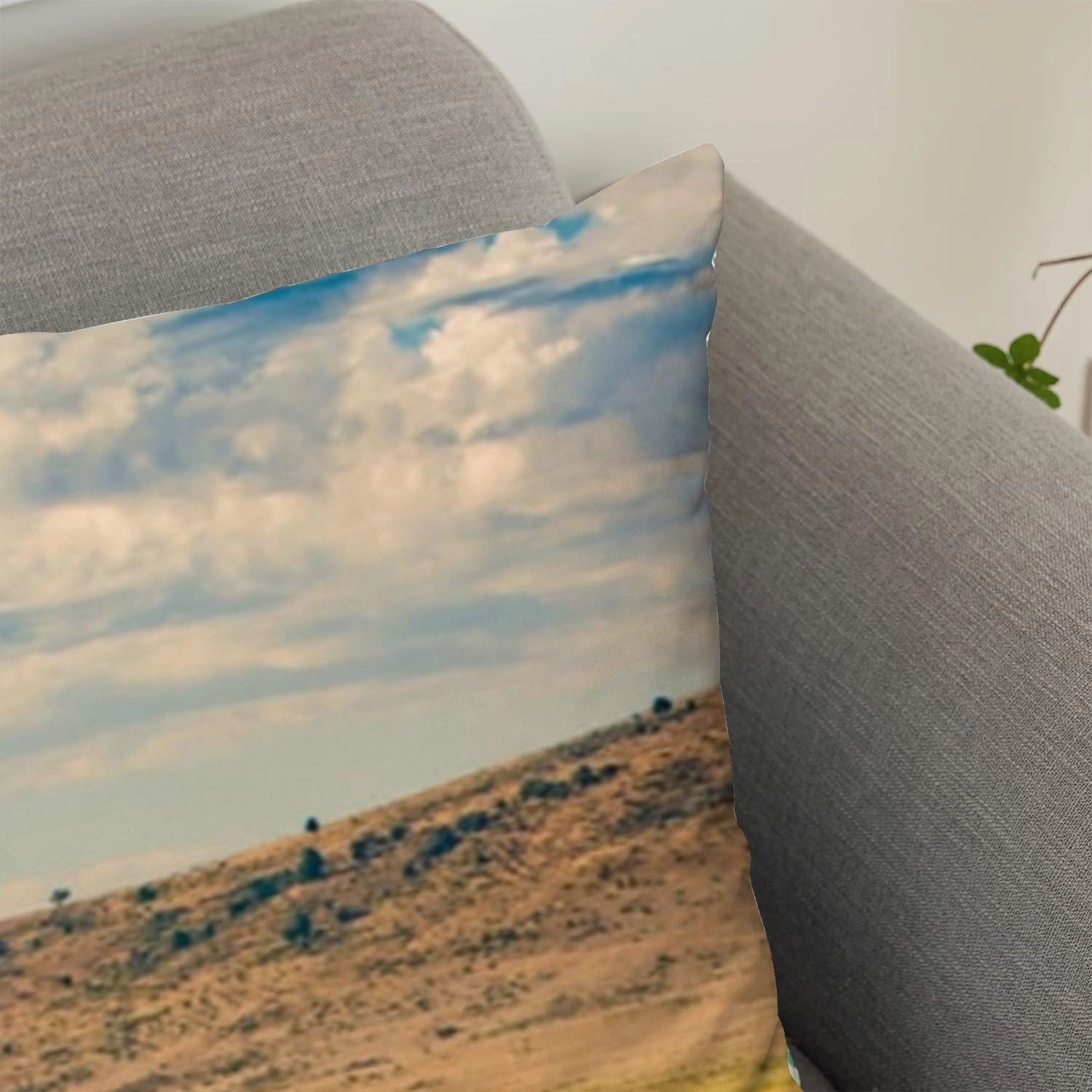 Farmhouse Throw Pillow Cover Set of 2 Horse Running Grassland Blue Sky Soft Couch Pillow Covers Square Cushion Covers for Home Sofa Car Living Room Bed Office 16 * 16inches