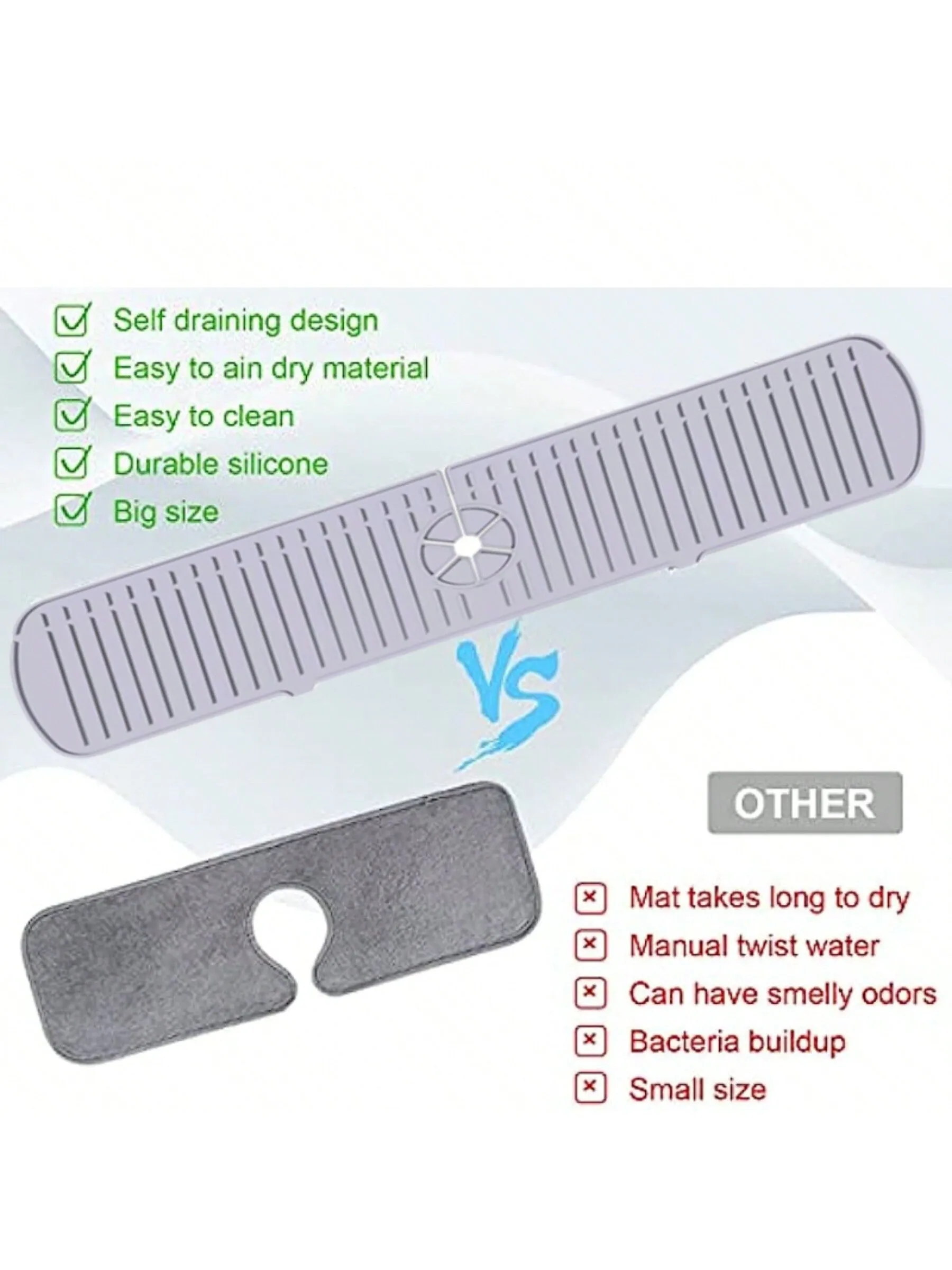 Fashionable Simple Style Hand Wash Basin Drain Mat
