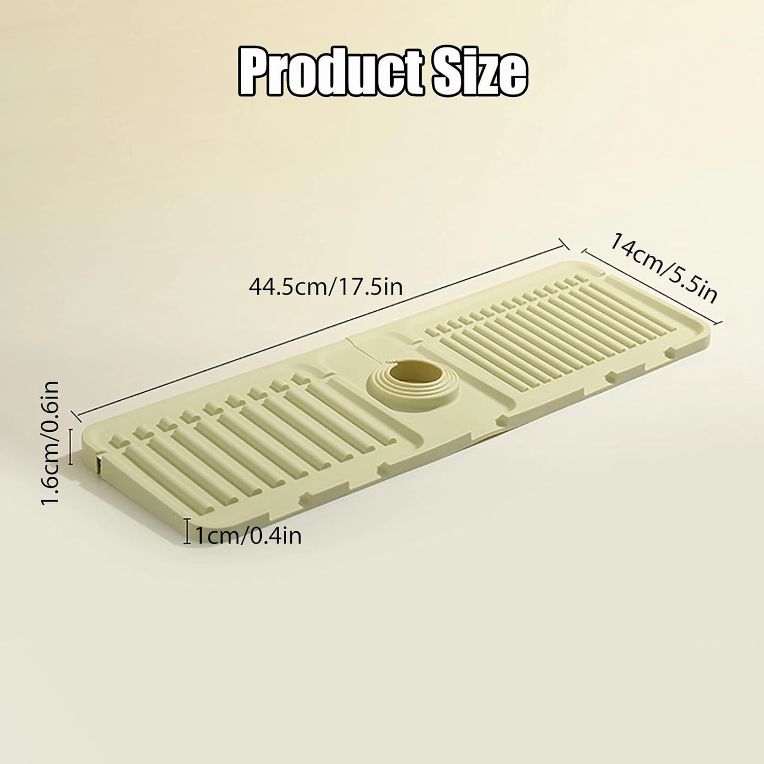 Faucet Mat for Kitchen Sink - 2024 Upgraded Premium Silicone Splash Guard with Fast Drying Properties - Protective Sink Tray Ideal for Stone Sinks in Kitchen & Bathroom (1, Green)