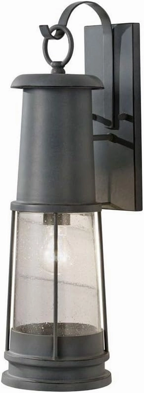 Feiss OL8102STC-F One Light Lantern Chelsea Harbor OL810 Outdoor Wall Sconce, Black