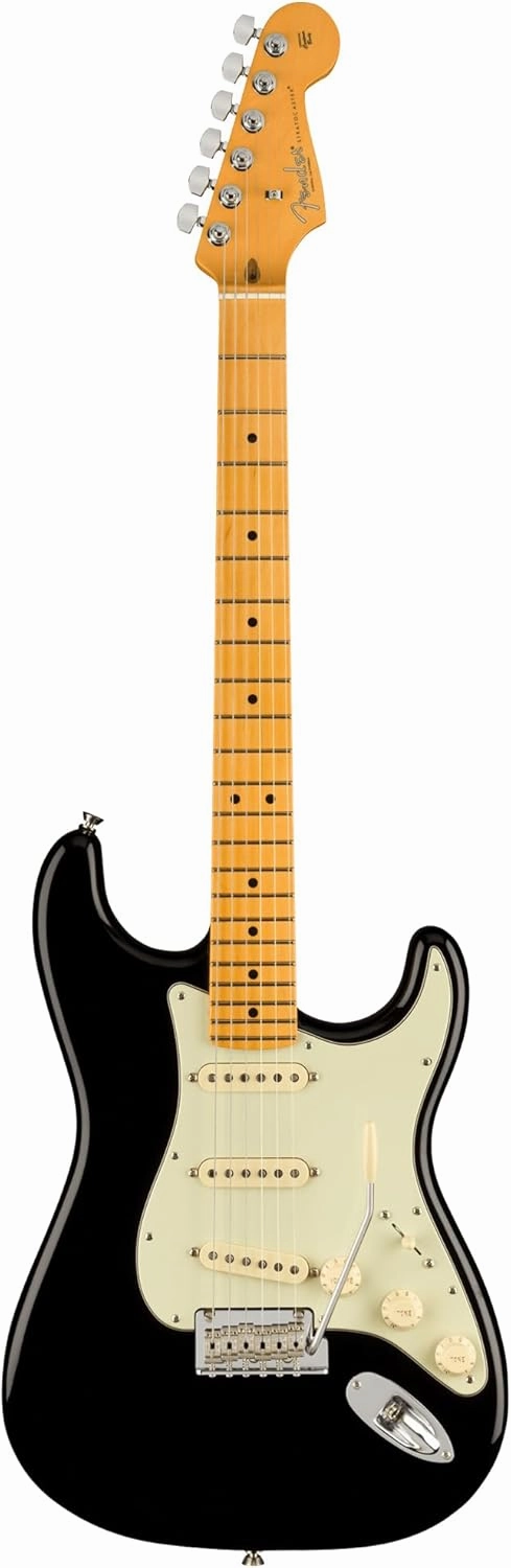 Fender American Professional II Stratocaster - Black Bundle with Case, Strap, Cable, and Guitar Cleaning Kit