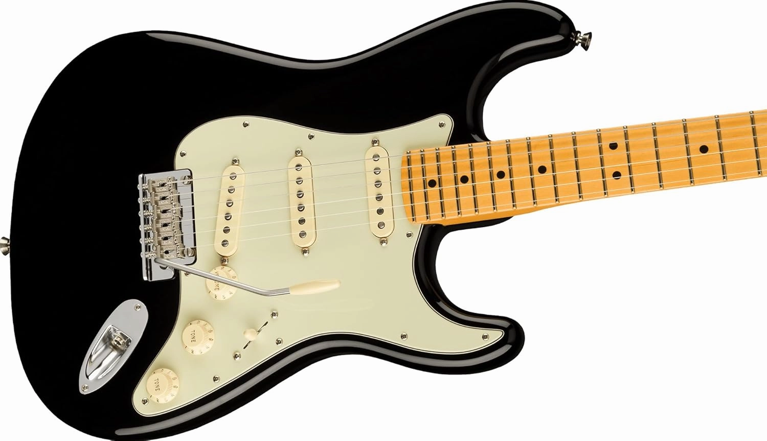 Fender American Professional II Stratocaster - Black Bundle with Case, Strap, Cable, and Guitar Cleaning Kit