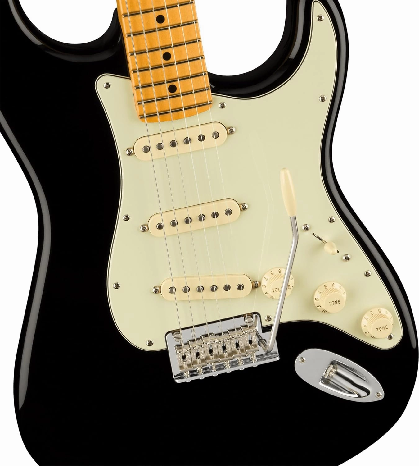 Fender American Professional II Stratocaster - Black Bundle with Case, Strap, Cable, and Guitar Cleaning Kit