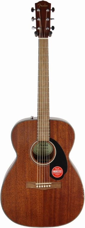 Fender CC-60S All-Mahogany Concert V2 Pack Acoustic Guitar, with 2-Year Warranty, Natural, with Gig Bag and Accessories