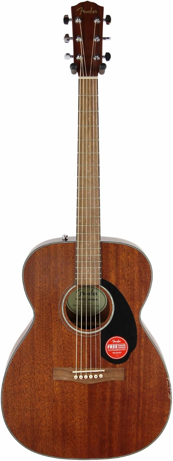 Fender CC-60S All-Mahogany Concert V2 Pack Acoustic Guitar, with 2-Year Warranty, Natural, with Gig Bag and Accessories