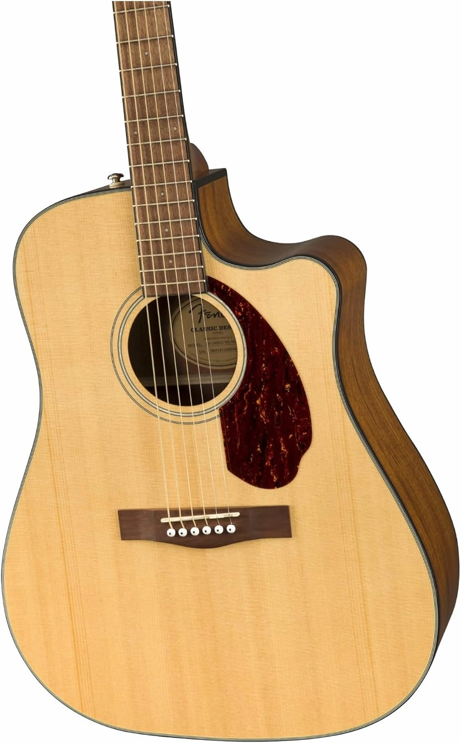 Fender CD-140SCE Dreadnought Cutaway Acoustic Electric Guitar, with 2-Year Warranty, Fishman Pickup and Preamp System, Natural, with Case
