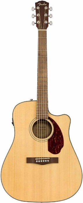 Fender CD-140SCE Dreadnought Cutaway Acoustic Electric Guitar, with 2-Year Warranty, Fishman Pickup and Preamp System, Natural, with Case